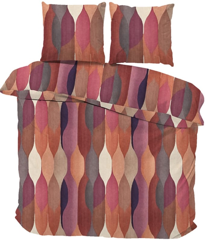 iSleep Dekbedovertrek Noor - Eenpersoons - 140x200/220 cm - Bordeaux