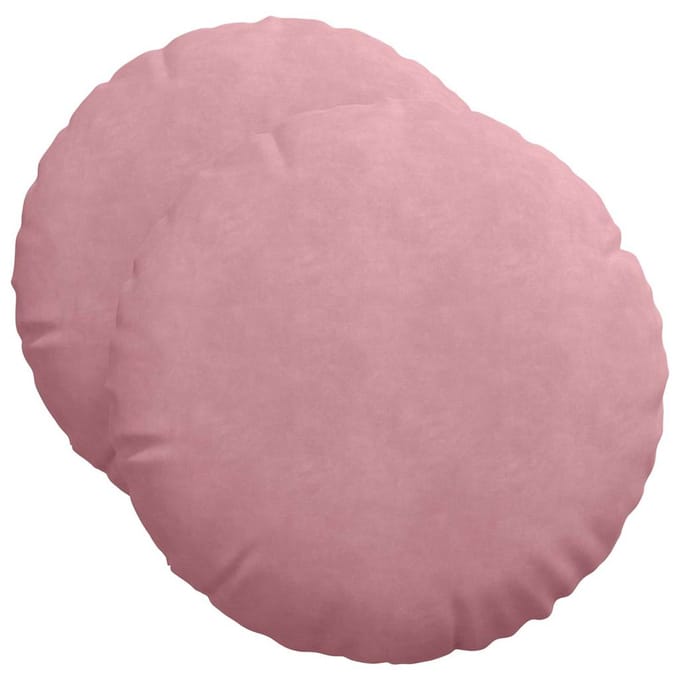 vidaXL - Zitkussens - 2 - st - Fluweel - Roze - Ø50 - x - 19 - cm