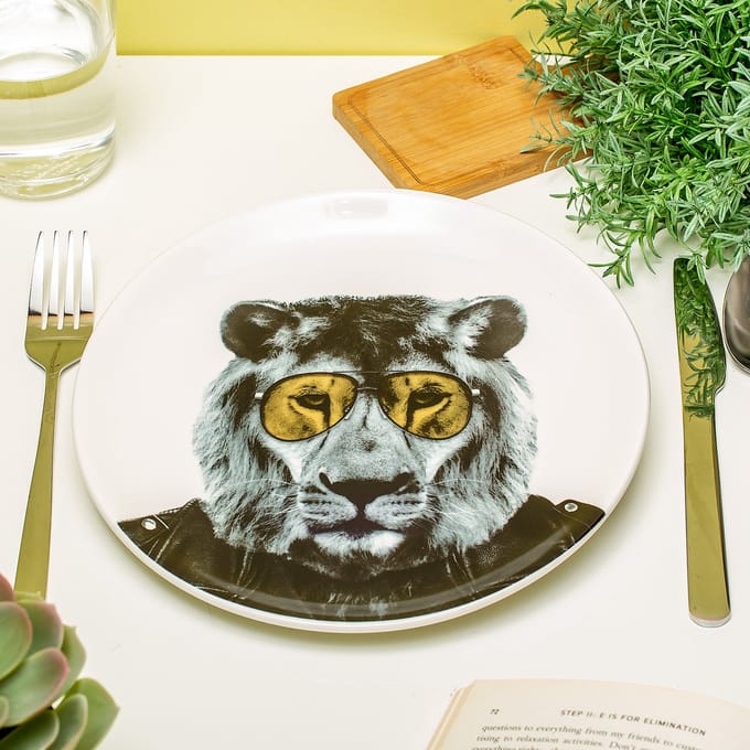Mustard Wild Dining Dinerbord - Ø 23 cm - Leeuw