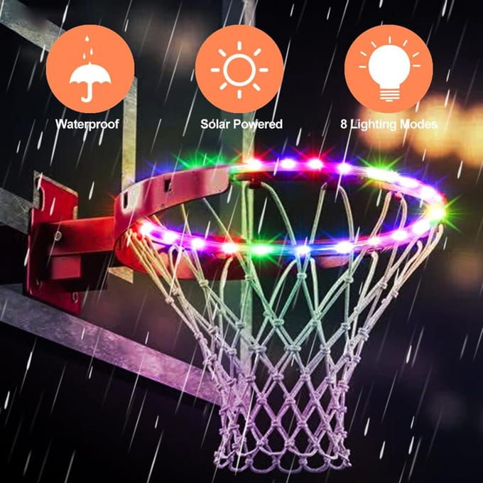 LED Basketbalring Verlichting Afstandsbediening Basketbalring LED Lamp 4 Modi 16 Kleuren Waterdicht voor white