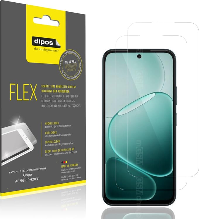 dipos – 2x Beschermfolie geschikt voor Oppo A6 5G CPH2831 | 3D Full Cover Screenprotector | 100% Passend