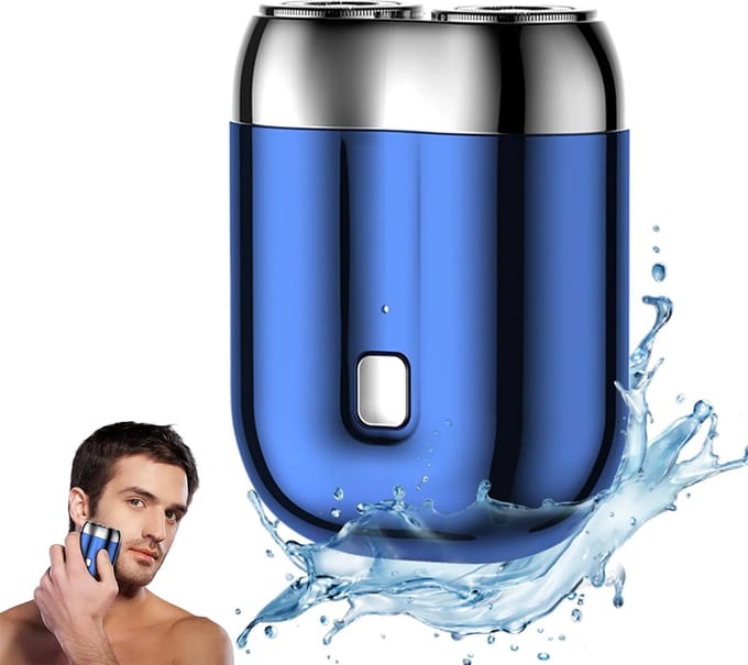 Mini Elektrisch Scheerapparaat - Draagbaar Scheerapparaat Heren - Snel Scheren - IPX6 Waterdicht - Compact Formaat - Blauw