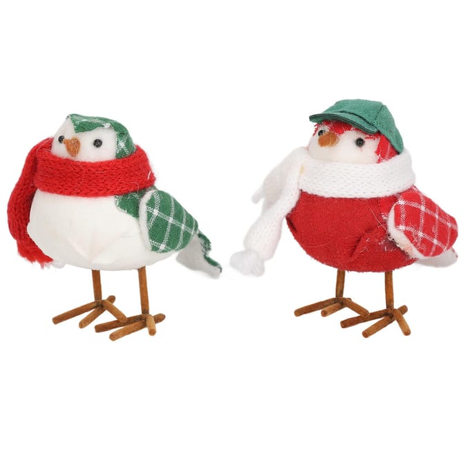 Staand Vogelmodel Groene Hoed Sjaal Schattig Uiterlijk Dierenbeeldje voor Bureaudecoratie red