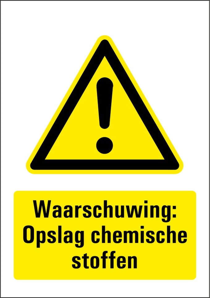 Opslag chemische stoffen sticker 297 x 420 mm
