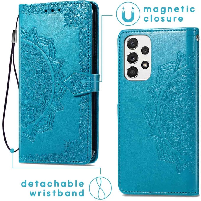 imoshion Hoesje - Geschikt voor Samsung Galaxy A53 - Mandala Bookcase - Turquoise