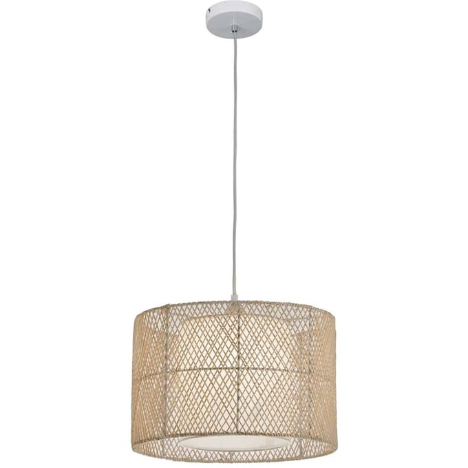 Viokef Hanglamp Grido met bamboe kap, wit