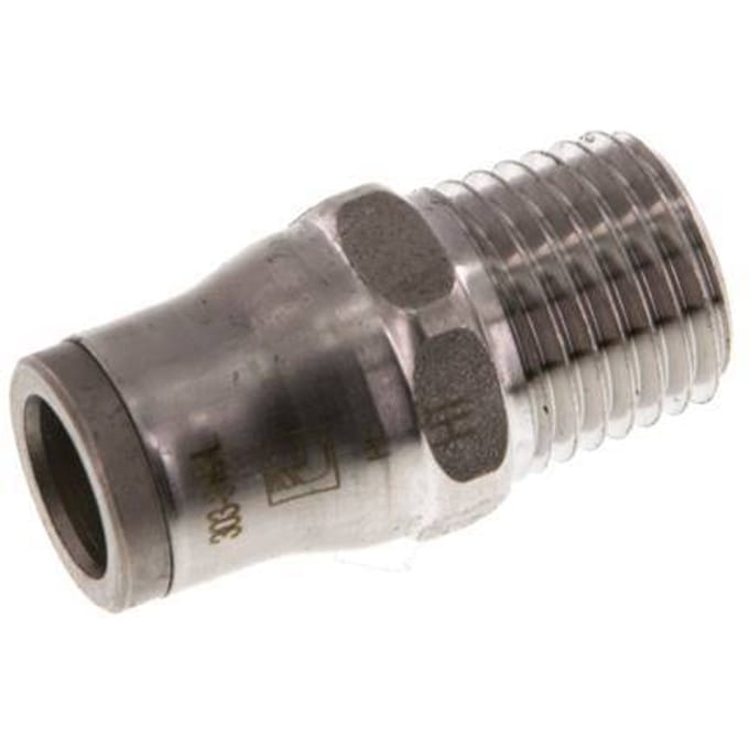 8mm x 1/4'' NPT RVS Insteekfitting Buitendraad FKM