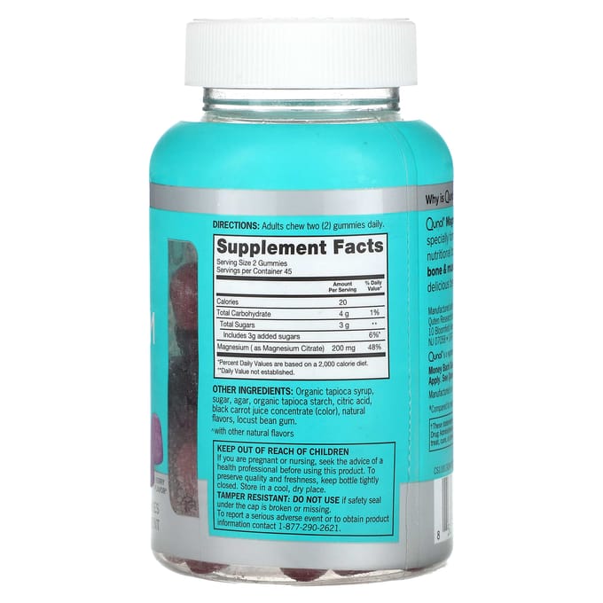 Qunol, gommes de magnésium, baie, 100mg, 90 gommes