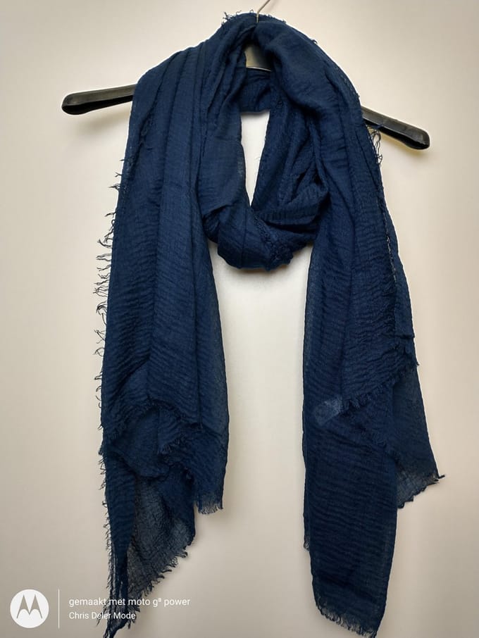 Dames sjaal Ruby effen donkerblauw