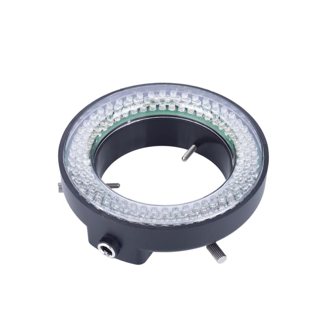 Rosfix Mikroscooplamp Regelbaar - 144xLED - Dimmer, Voeding - Ring Ø60–95 mm, Koel, Gelijkmatig