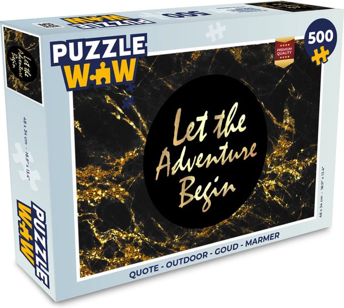 Puzzel Quote - Outdoor - Goud - Marmer print - Legpuzzel - Puzzel 500 stukjes