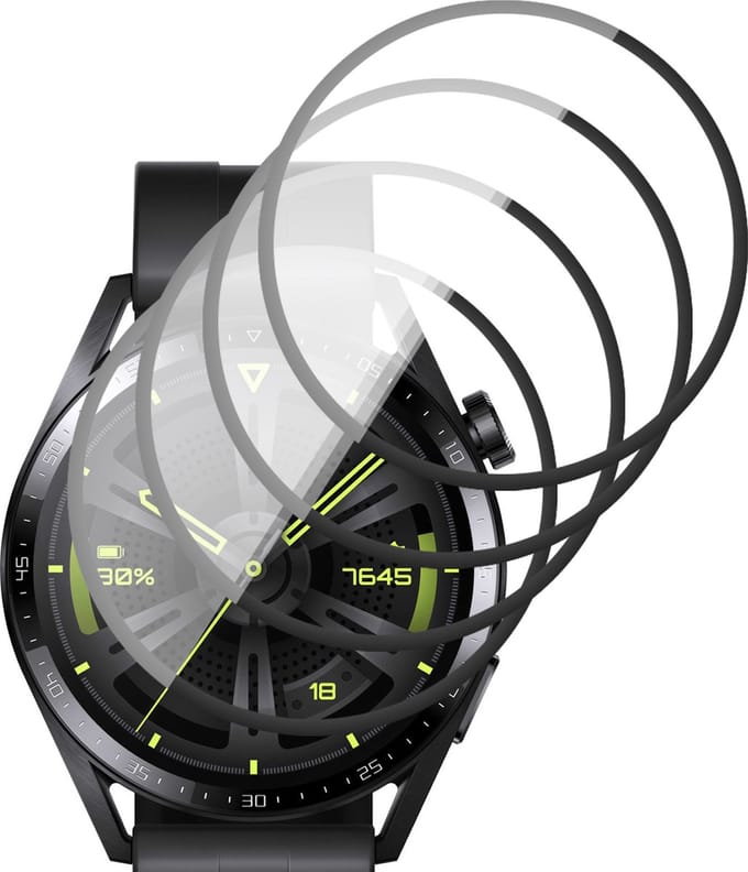 Screenprotector geschikt voor Huawei Watch GT 3 42 mm - PET Glasfolie Full Screen Protector - 4 Stuks