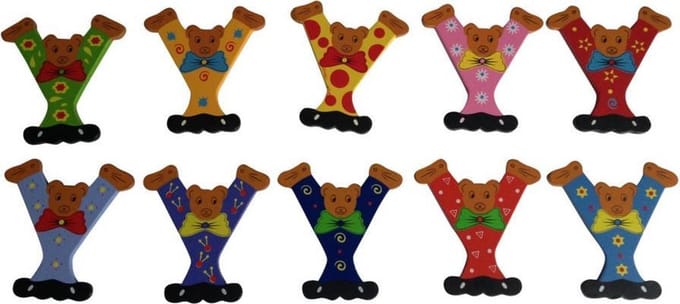 Houten letter Y - naamletter Beer 10 cm