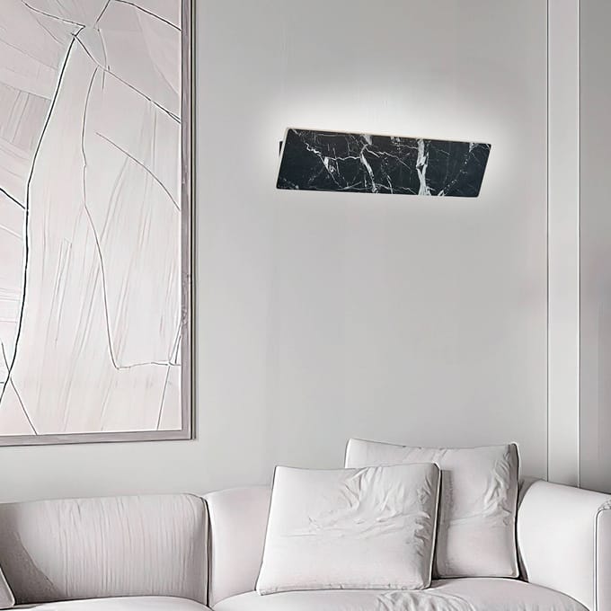 Viokef LED wandlamp Selena, breedte 40 cm, zwart, kunststeen
