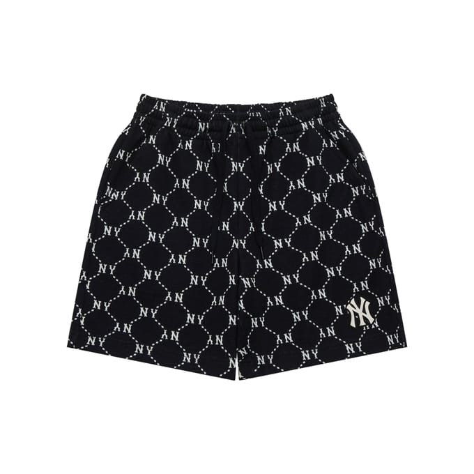 MLB New York Yankees Diamant Oude Bloemen Comfortabele Losse Pasvorm Vetersluiting Casual Shorts Unisex shorts Zwart 3ASPM0343-50BKS S black