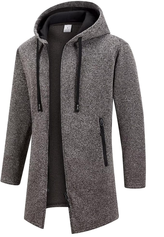 Lange designer vest met Rits Getailleerd - Jas - Lang - Grijs - Rits