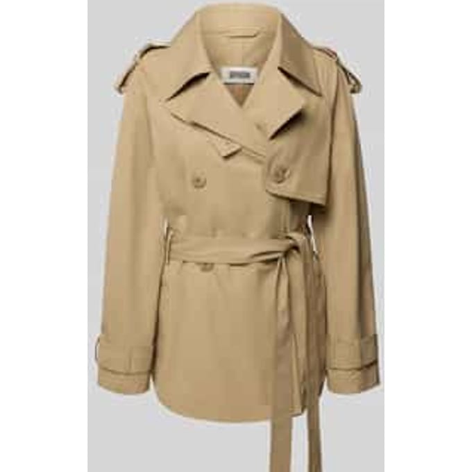 Trenchcoat met reverskraag en strikceintuur, model 'WELNEY'