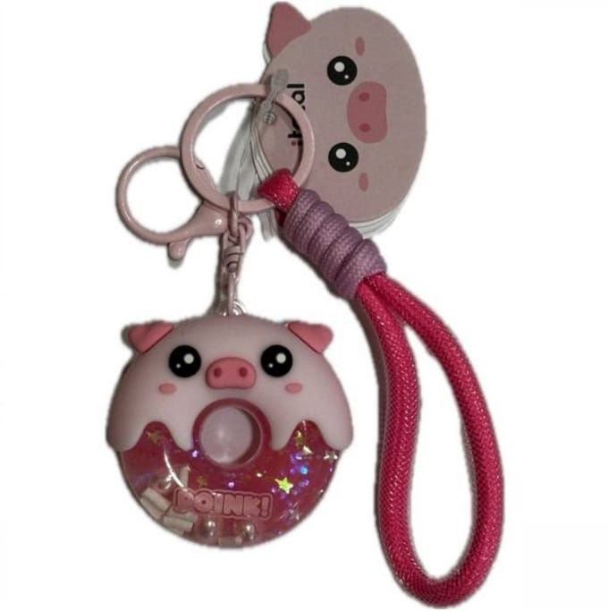iTotal Sleutelhanger Donuts Varkentje Keychain Donuts PIGGY Plastic and Metal 5.0x5.2x1.8cm