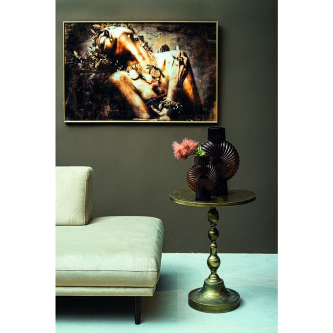 PTMD Melani Schilderij Genot - 120 x 3 x 80 cm - Glas - Goud