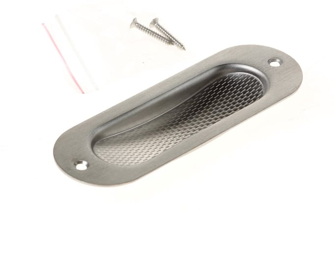 Oxloc Schuifdeurkom ovaal rvs mat 120x40mm