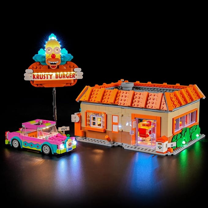 LED Verlichting Set voor Bouwstenen Model Krusty Burger - Sfeervolle Lichtkit