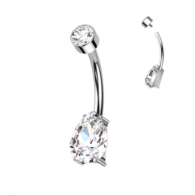 Piercing titanium drop wit - LMPiercings