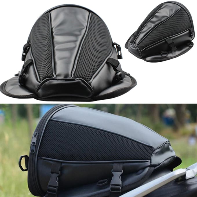 Motorfiets Tas Grote Capaciteit Anti-Slip PU Waterdicht Lichtgewicht Motorfiets Achtertas gray
