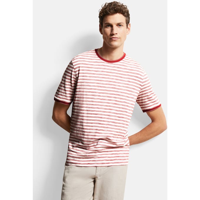 Bugatti Herren T-shirt met fineliner strepen