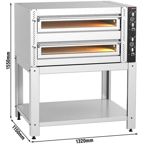 GGM Gastro Elektro Pizzaofen - 9+9x 30cm - Manuell - inkl. Untergestell