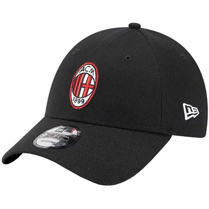 New Era Heren Core 9FORTY AC Milan Baseball Cap (Zwart)
