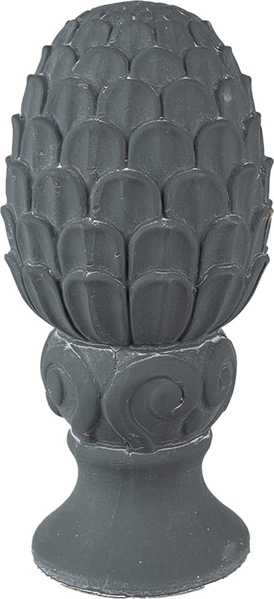 Clayre & Eef Decoratie Dennenappel Ø 14x29 cm Grijs Steen