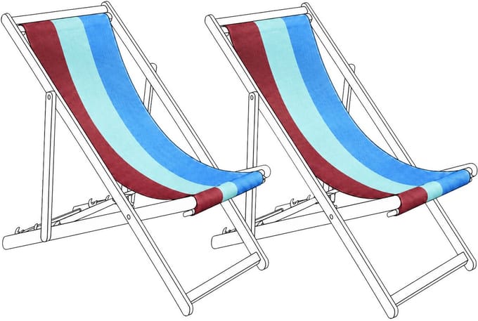ANZIO/AVELLINO - Set van 2 hoezen - Streep/Rood/Blauw - Polyester