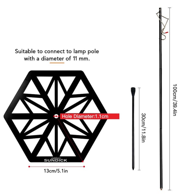 Plateau de poteau lumineux Portable, support de lampe léger en acier inoxydable, support de lampe de Camping Light Pole & Pole Tray bleu