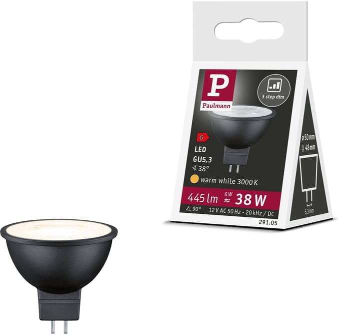 Paulmann 29105 LED-lamp Energielabel G (A - G) GU5.3 6 W Warmwit (Ø x h) 50 mm x 48 mm 1 stuk(s)