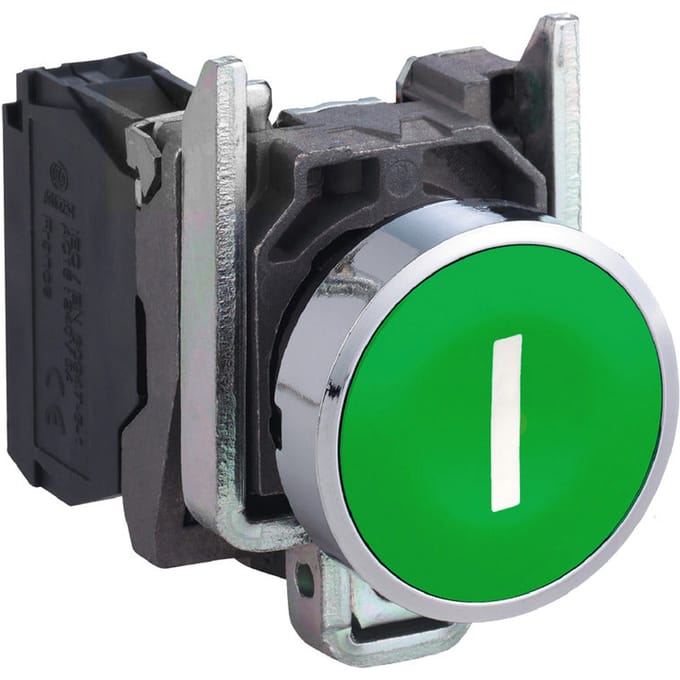 Schneider Electric Harmony drukknop compleet met veerterugkeer en platte druk