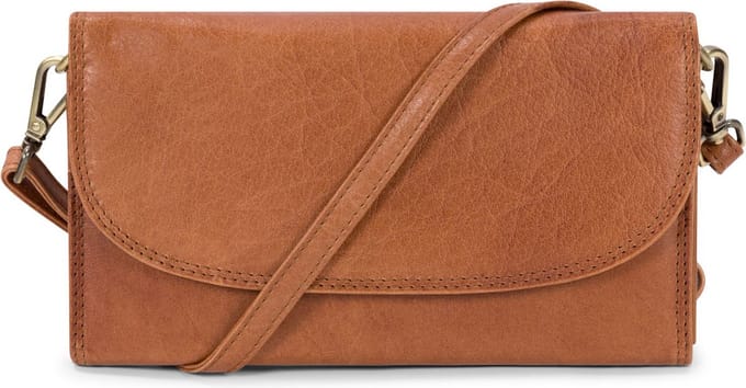 Bag2Bag Leren Klein Plat Schoudertasje / Clutch Amalfi Porto Cognac