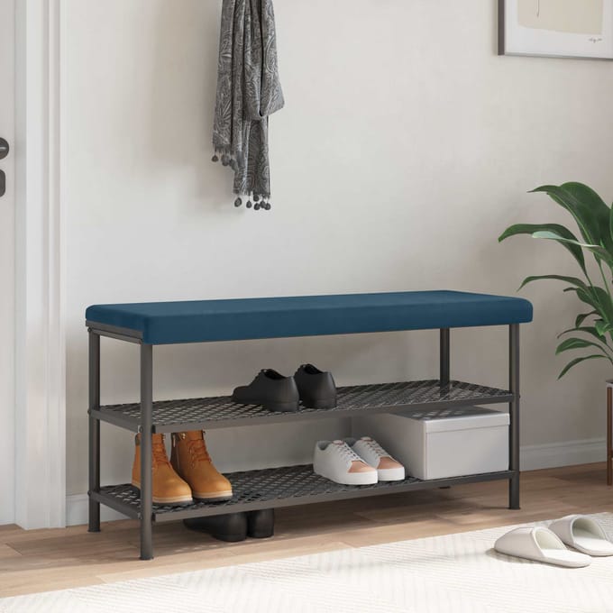 vidaXL - Bankkussen - fluweel - Blauw - Diepte - 35 - cm