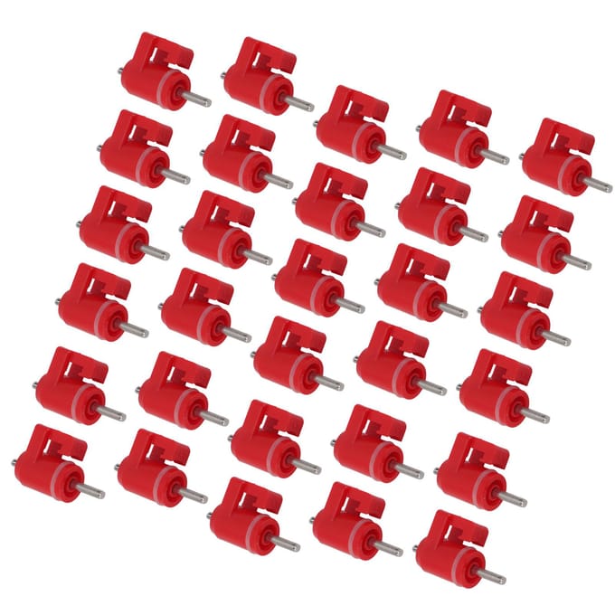 30 Stuks Kippennipel Waterer Pluimvee Waternippel Drinker Buitenaccessoires Rode Kop Fijne Nagel red