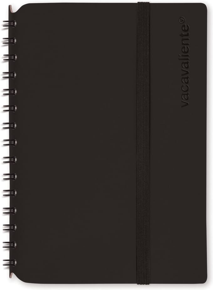 Vacavaliente - Notitieboek A6 - Gerecycled Leer - Zwart