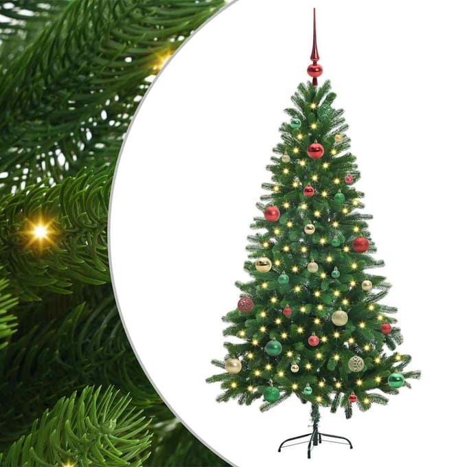 vidaXL - Kerstboom - met - 150 - LED - met - standaard - Groen - 150 - cm - PE
