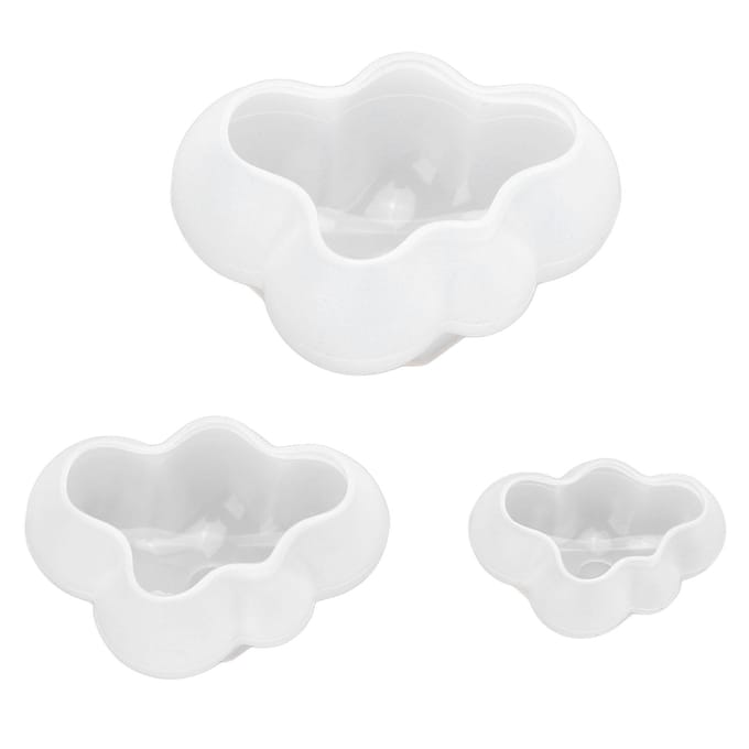 3 Stuks Wolken Vorm Siliconen Mal Gemakkelijk Ontvormen Deformatiebestendigheid Wolken Epoxy Hars Mallen DIY white