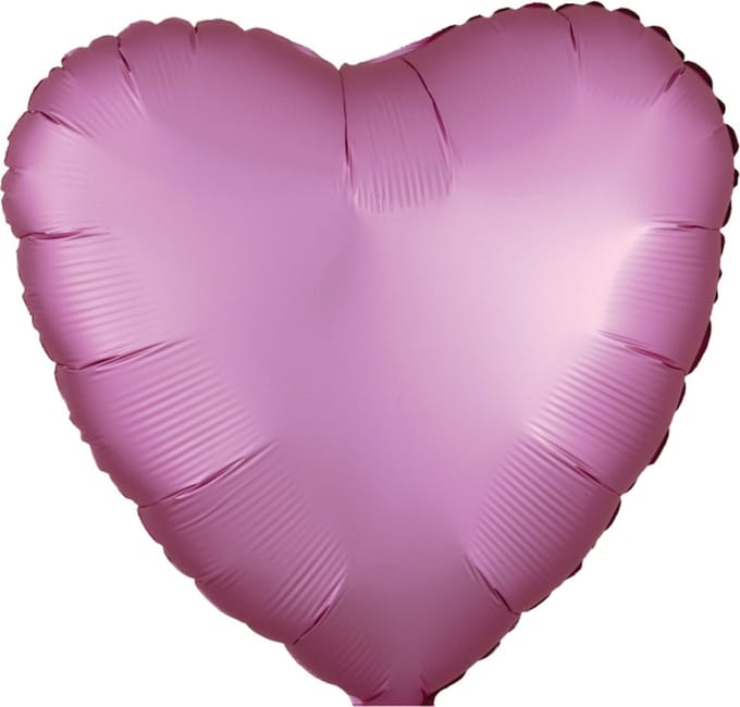 Folieballon flamingo roze hart 43 cm