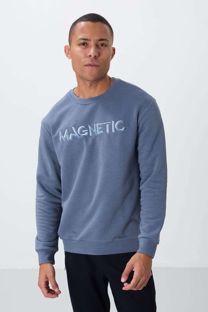 Heren Geprinte Ronde Hals Sweatshirt