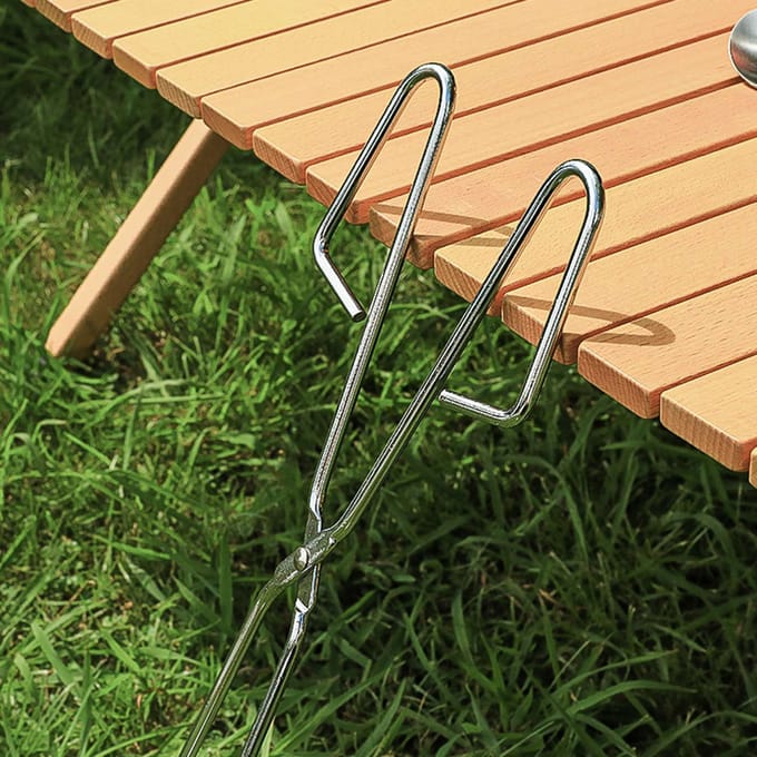 Buiten BBQ Tangen RVS 55cm Verlengde Handgreep Houtskoolklem Afvalgrijper Vuur white