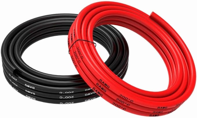 Flexibele Siliconen Elektrische Draad 8 AWG 5 Meter Rood Zwart Sets