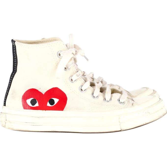 Converse x Comme des Garçons Play 70 Chuck Taylor Hoge Sneakers in Crème Canvas