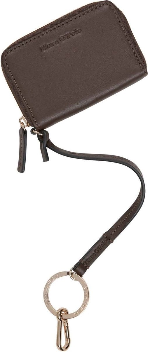 Marc O'Polo Leren Kaarthoes Melissa Zip Wallet Darkbrown Donkerbruin