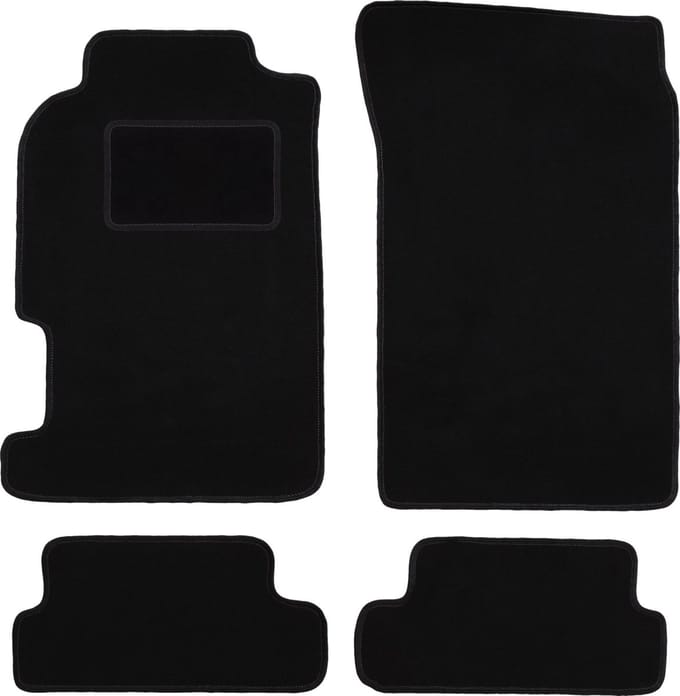 Zwarte velours matten voor: Honda CRX DelSol coupé, cabrio (1992-1997)