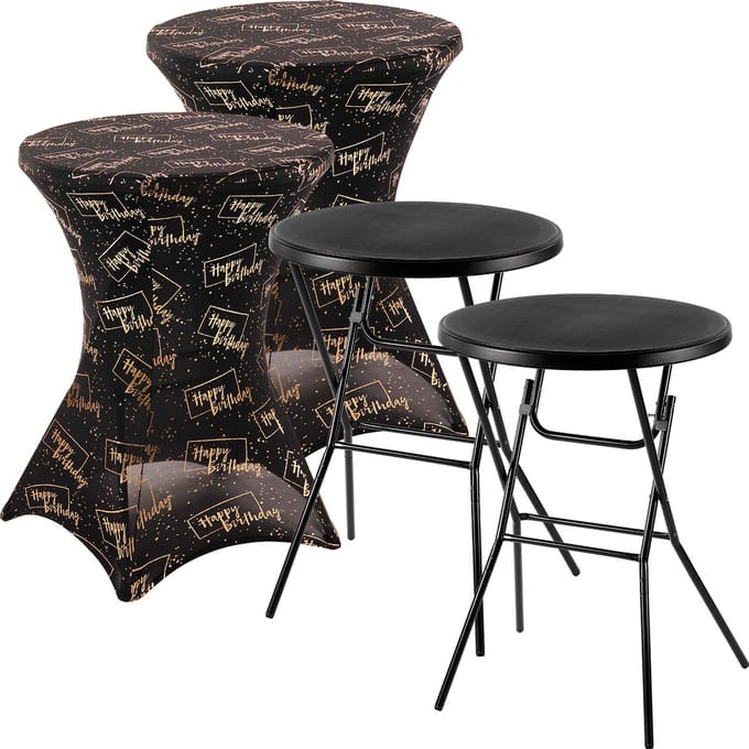 Bardi Stretch Statafelhoes - Statafelrok 2 Stuks - 80 x 110 cm. Happy Birthday