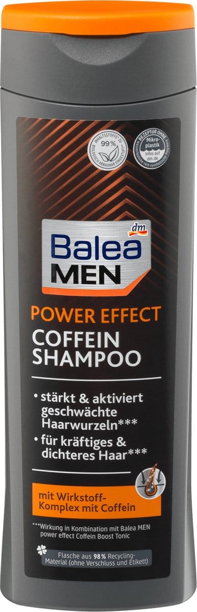 Balea MEN Shampoo Power Effect Cafeïne, 250 ml - Vaderdag Cadeau - Papadag